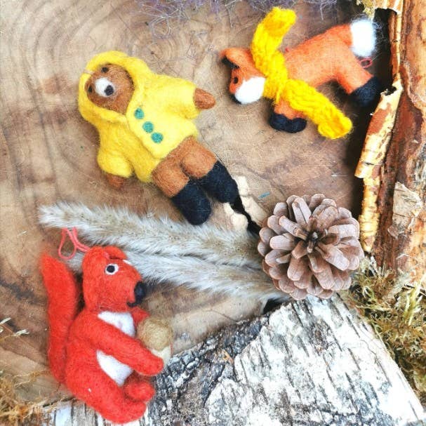 Handgefertigte Filz Rusty Fox biologisch abbaubare Hängedekoration