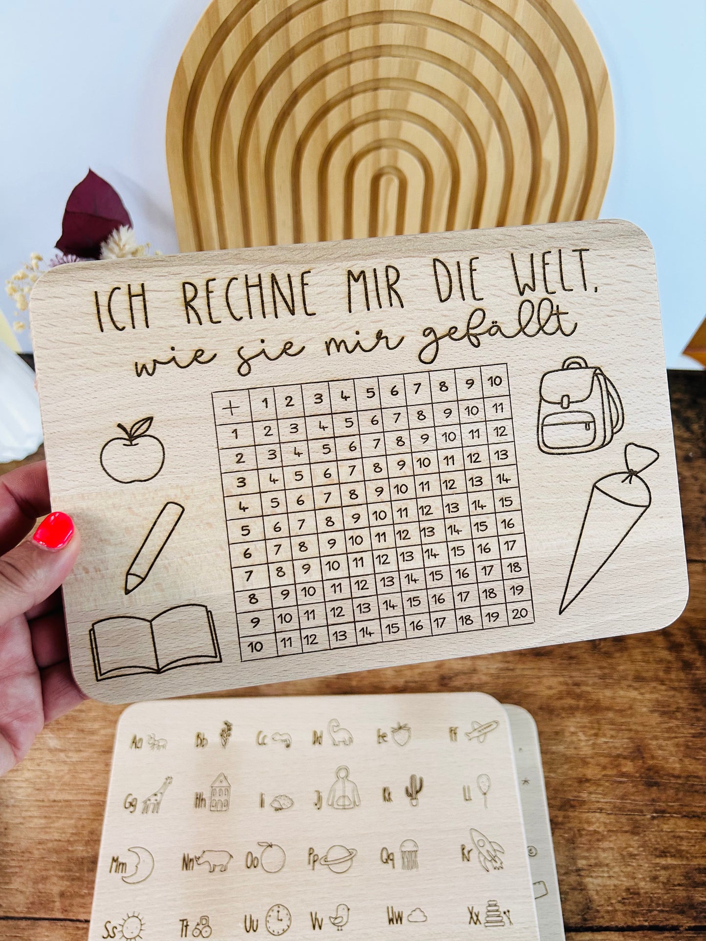 Holzbrettchen, Frühstücksbrett, Geschenk Schulkind, Schulanfang