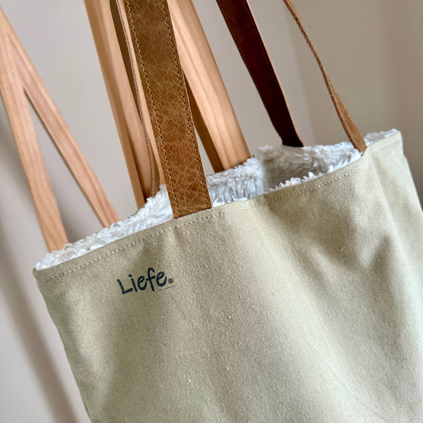 Wendbarer TeddyBag - recycelte Baumwolle Khaki