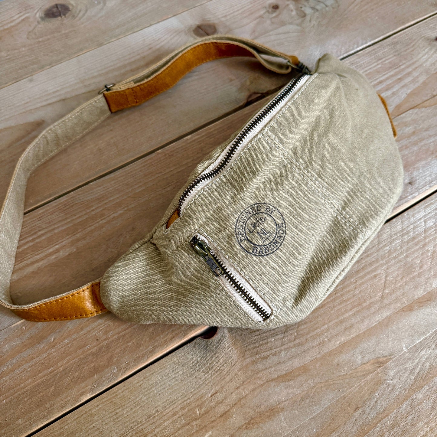 Bauchtasche (khaki Baumwolle) Crossbag Gürteltasche NEU