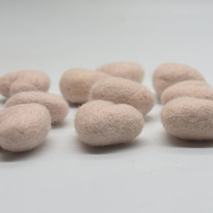 Wollfilzherzen 10 Stück 3 cm Hellrosa Babyrosa