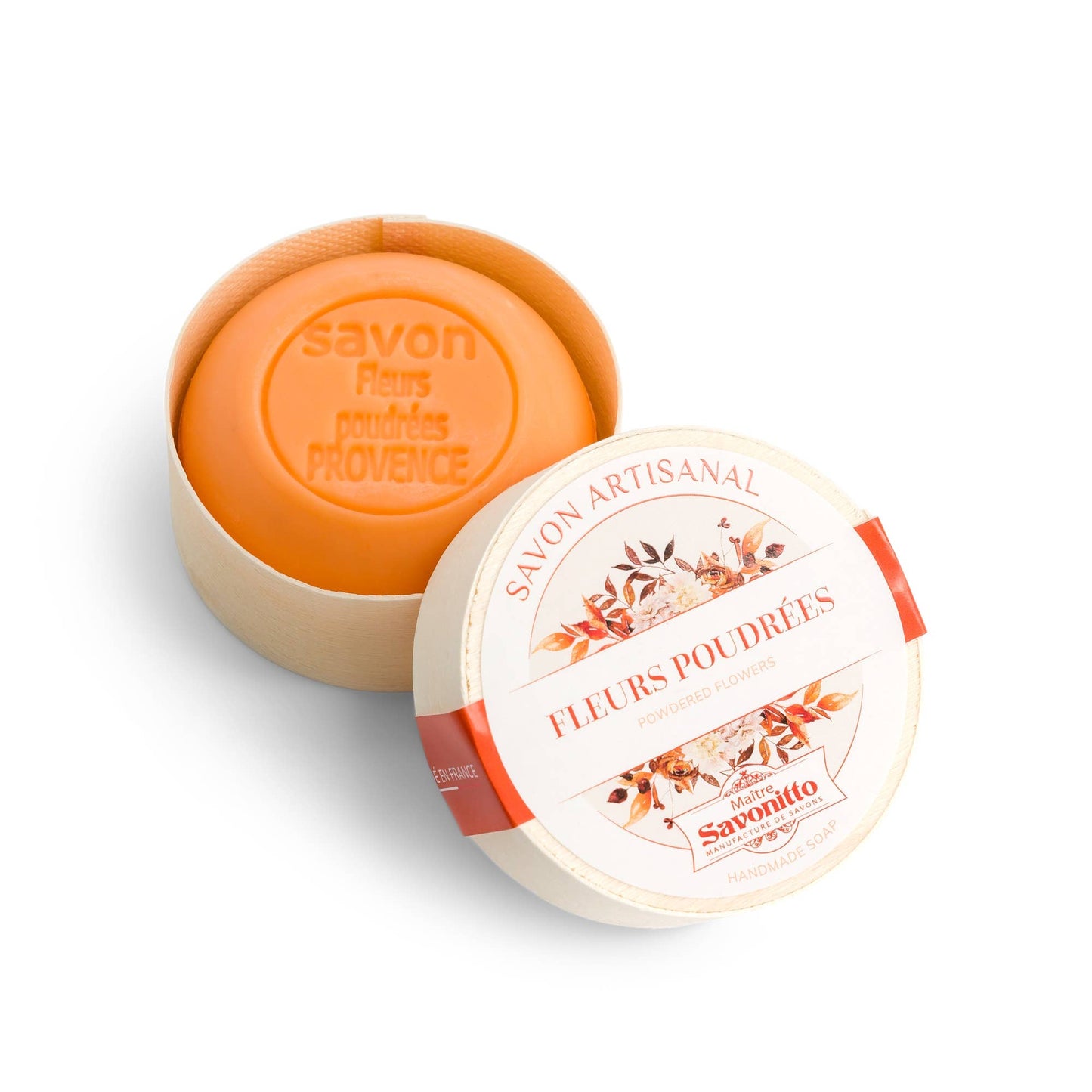 Puderblumen-Seife in Holzbox 100 g