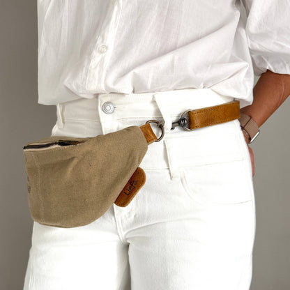 Bauchtasche (khaki Baumwolle) Crossbag Gürteltasche NEU