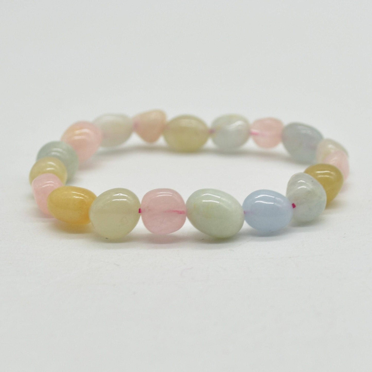 Morganit-Beryll Halbedelstein-Nugget-Perlenarmband