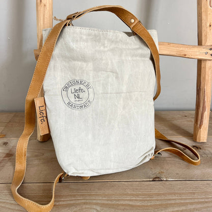 Rucksack klein Stern schwarz (vintage leichtes Segeltuch) NEU