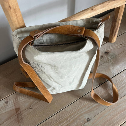 Rucksack klein Stern schwarz (vintage leichtes Segeltuch) NEU