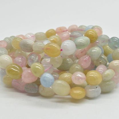 Morganit-Beryll Halbedelstein-Nugget-Perlenarmband