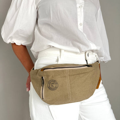 Bauchtasche (khaki Baumwolle) Crossbag Gürteltasche NEU