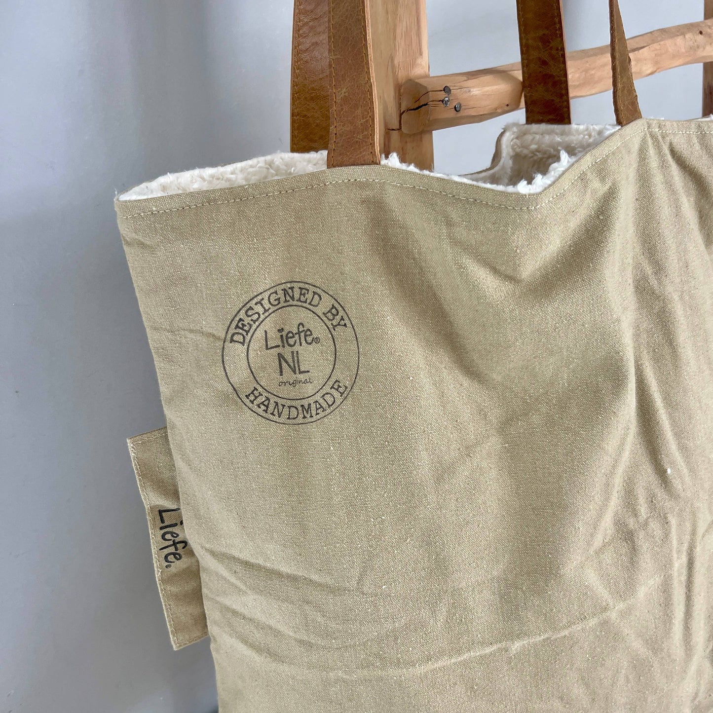 Wendbarer TeddyBag - recycelte Baumwolle Khaki
