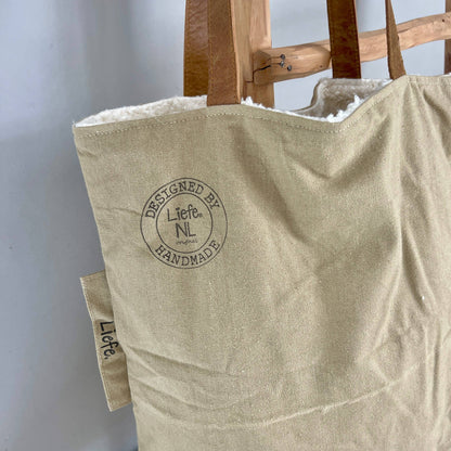 Wendbarer TeddyBag - recycelte Baumwolle Khaki