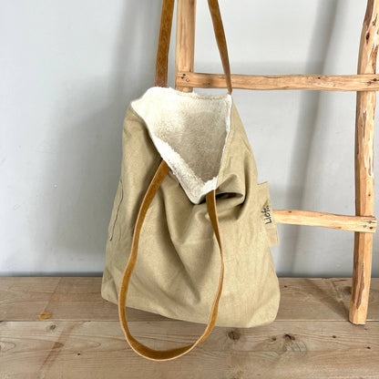 Wendbarer TeddyBag - recycelte Baumwolle Khaki