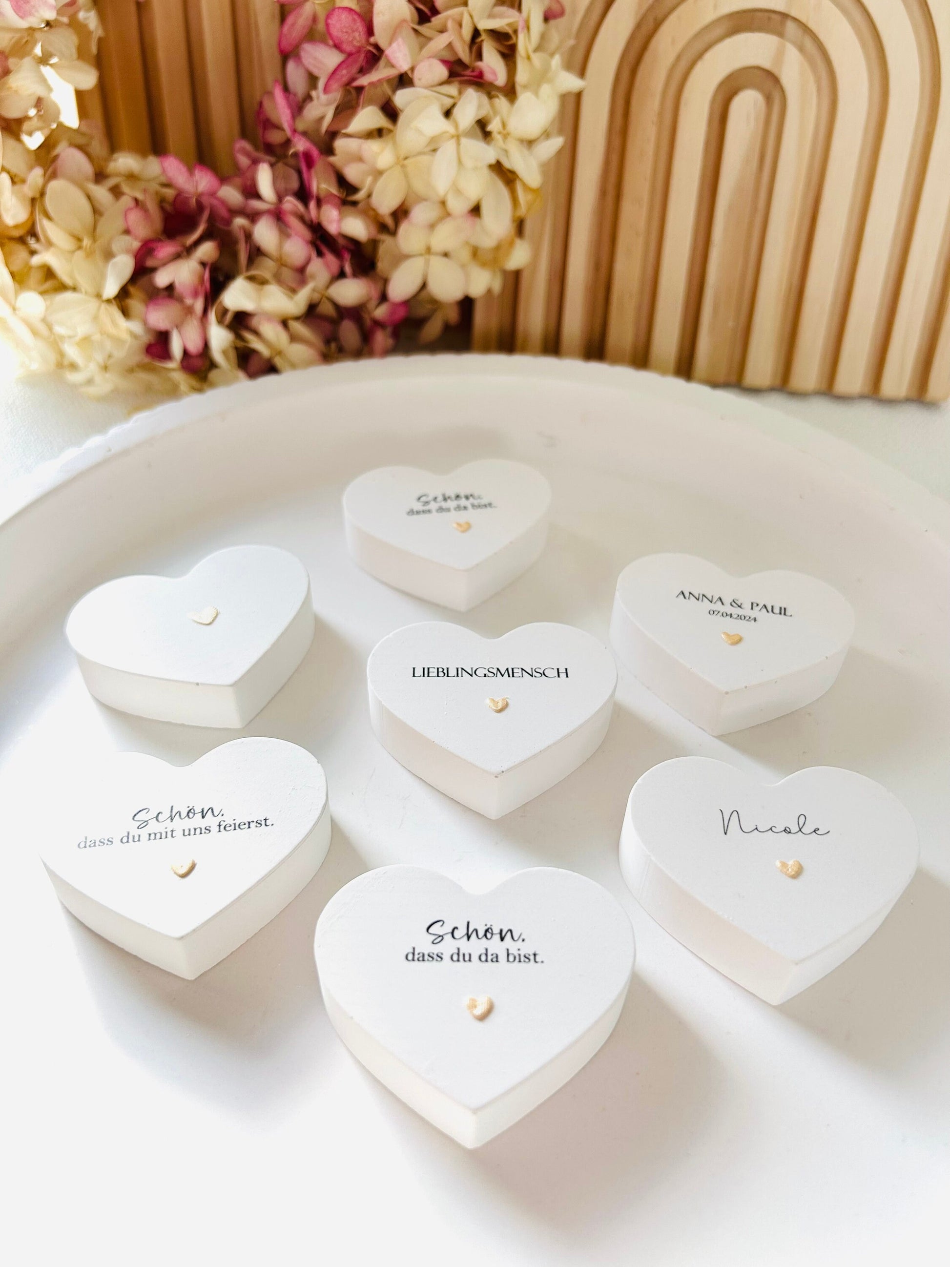 Gastgeschenk Hochzeit, Gastgeschenk, Tischkarte, Give Away, Herz, Geschenk zur Hochzeit, personalisiert