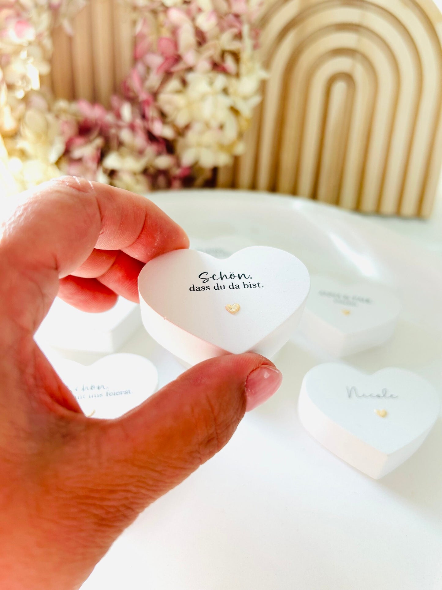 Gastgeschenk Hochzeit, Gastgeschenk, Tischkarte, Give Away, Herz, Geschenk zur Hochzeit, personalisiert