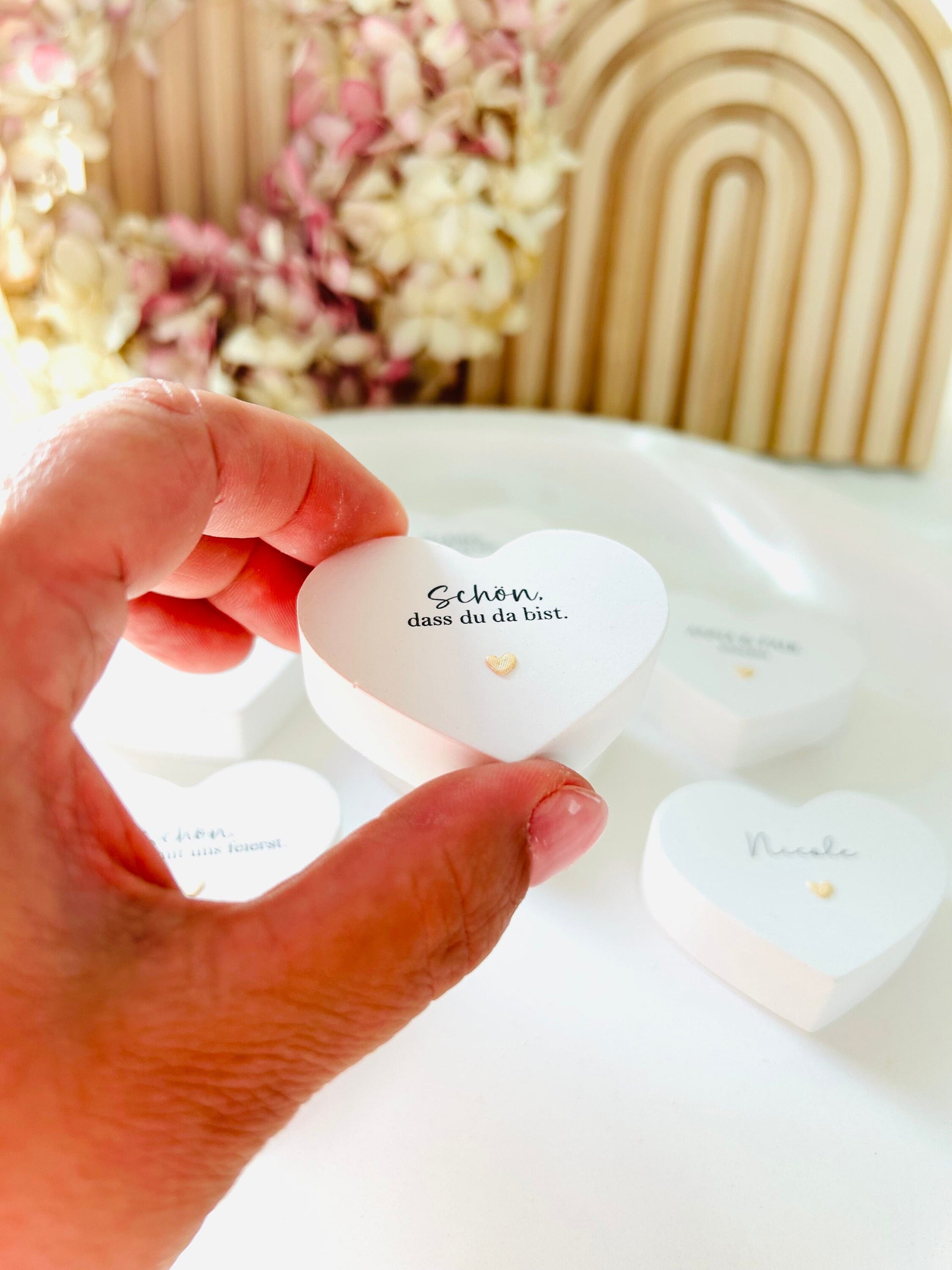 Gastgeschenk Hochzeit, Gastgeschenk, Tischkarte, Give Away, Herz, Geschenk zur Hochzeit, personalisiert