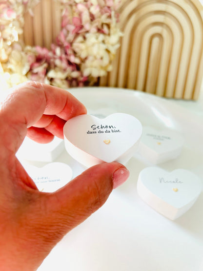Gastgeschenk Hochzeit, Gastgeschenk, Tischkarte, Give Away, Herz, Geschenk zur Hochzeit, personalisiert