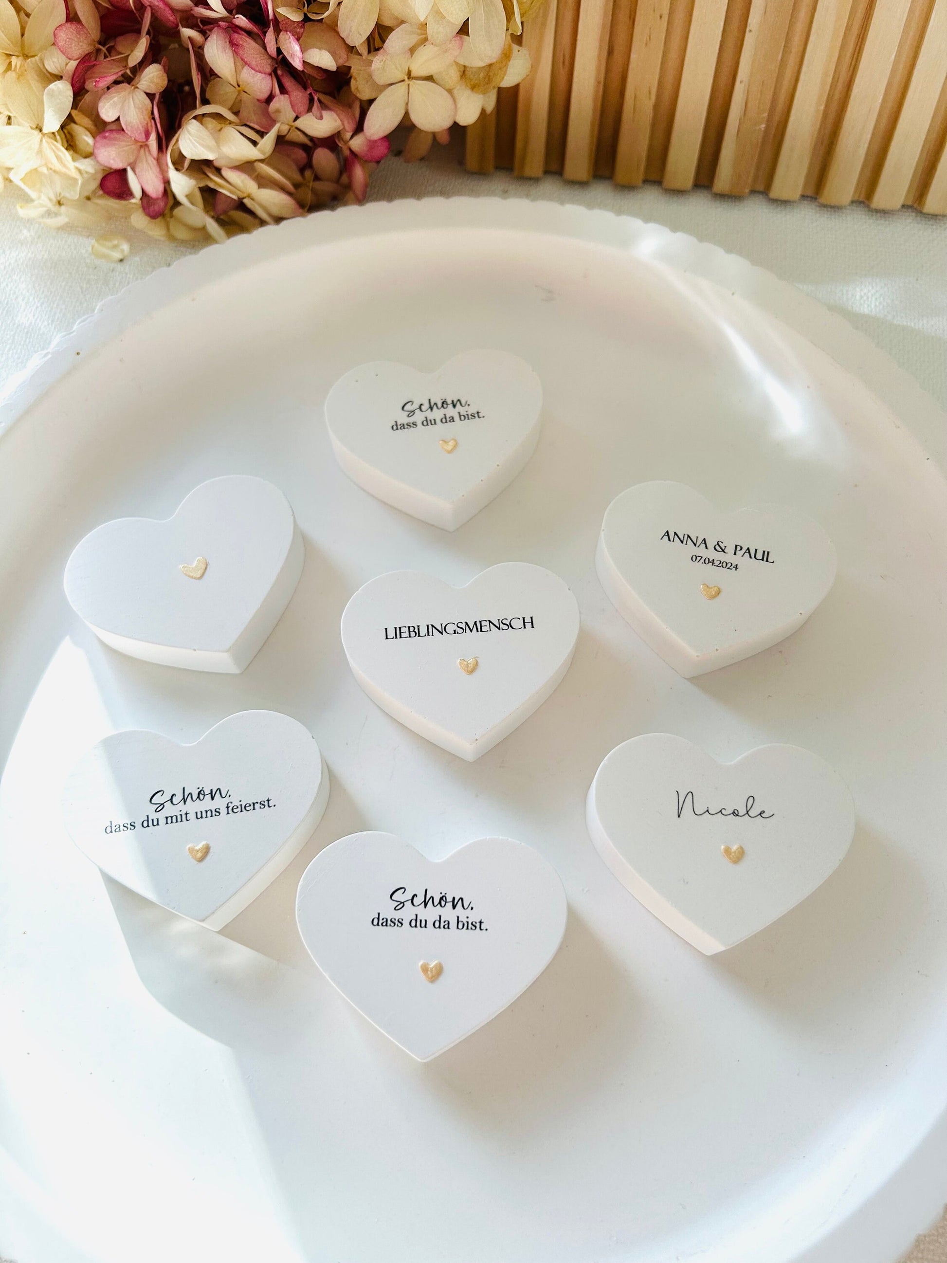 Gastgeschenk Hochzeit, Gastgeschenk, Tischkarte, Give Away, Herz, Geschenk zur Hochzeit, personalisiert