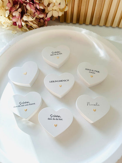 Gastgeschenk Hochzeit, Gastgeschenk, Tischkarte, Give Away, Herz, Geschenk zur Hochzeit, personalisiert