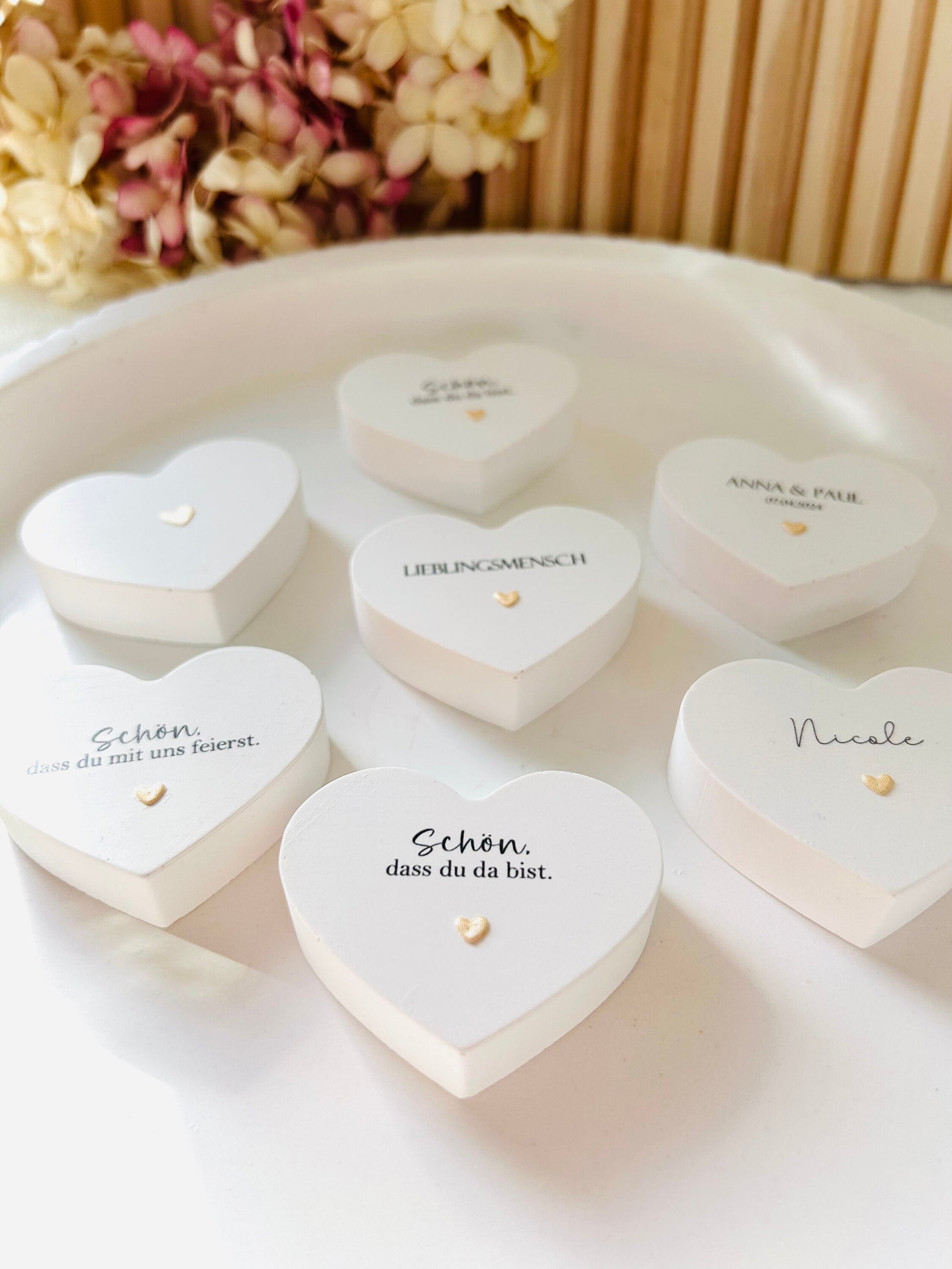 Gastgeschenk Hochzeit, Gastgeschenk, Tischkarte, Give Away, Herz, Geschenk zur Hochzeit, personalisiert
