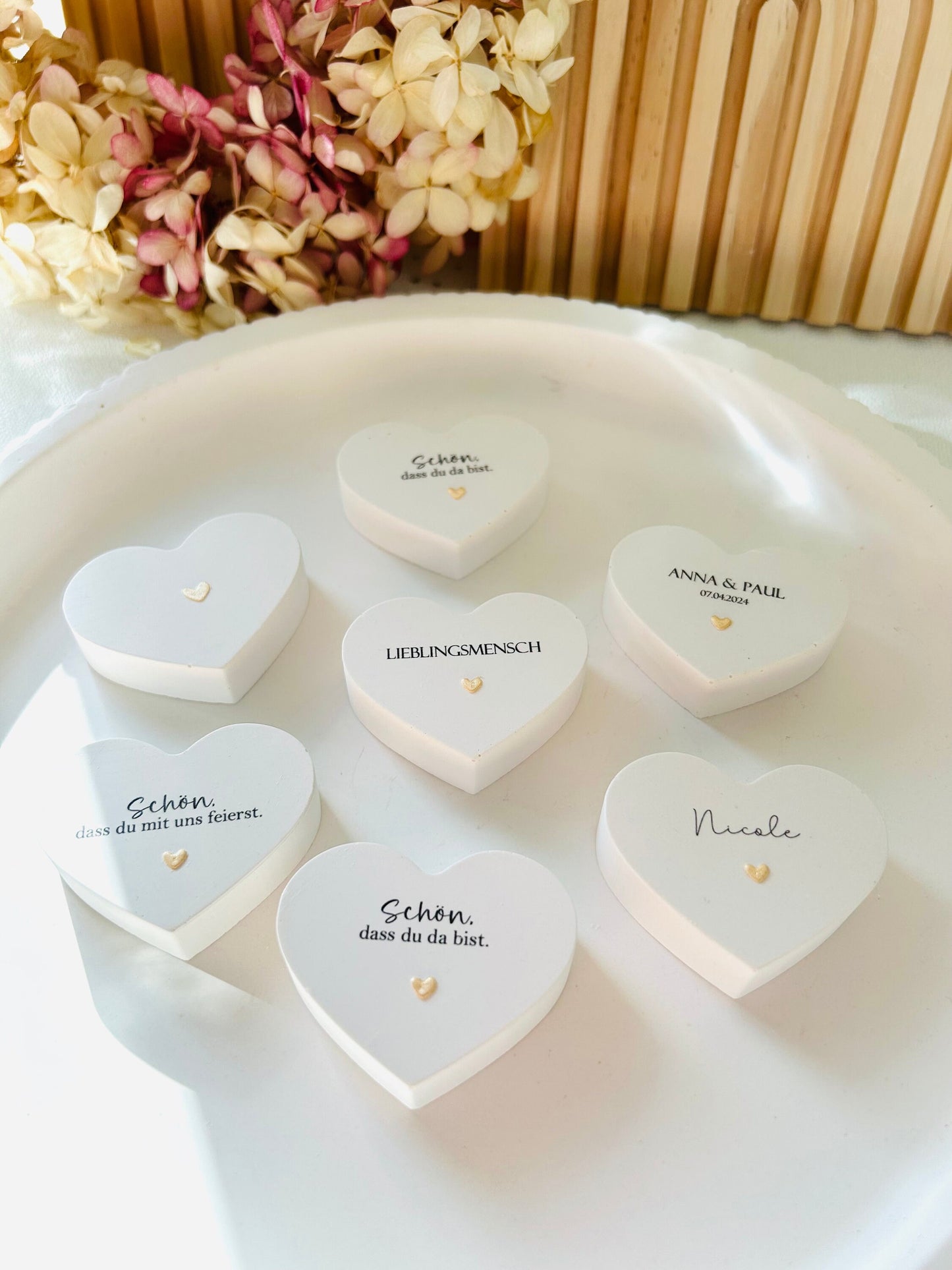 Gastgeschenk Hochzeit, Gastgeschenk, Tischkarte, Give Away, Herz, Geschenk zur Hochzeit, personalisiert