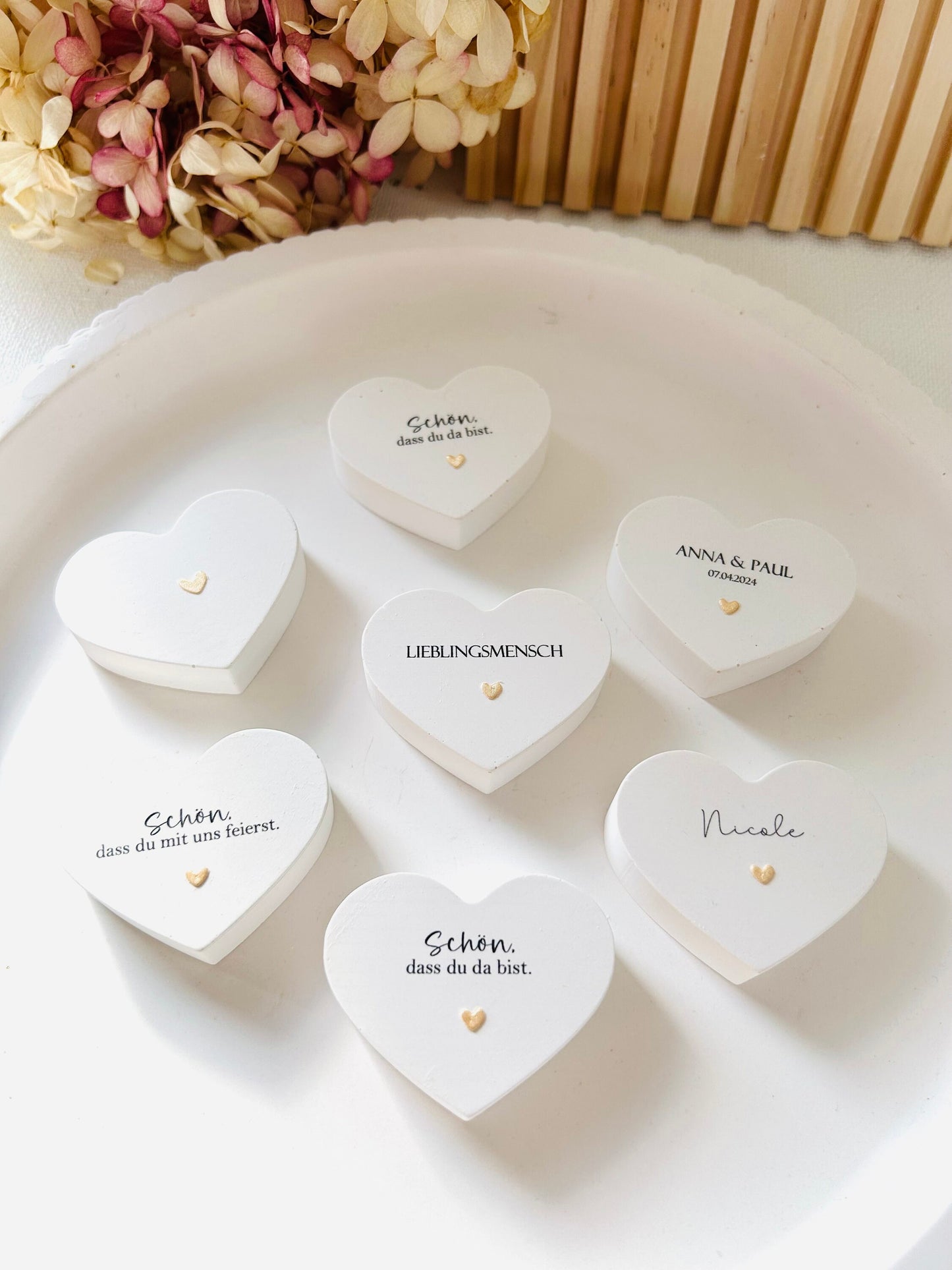 Gastgeschenk Hochzeit, Gastgeschenk, Tischkarte, Give Away, Herz, Geschenk zur Hochzeit, personalisiert