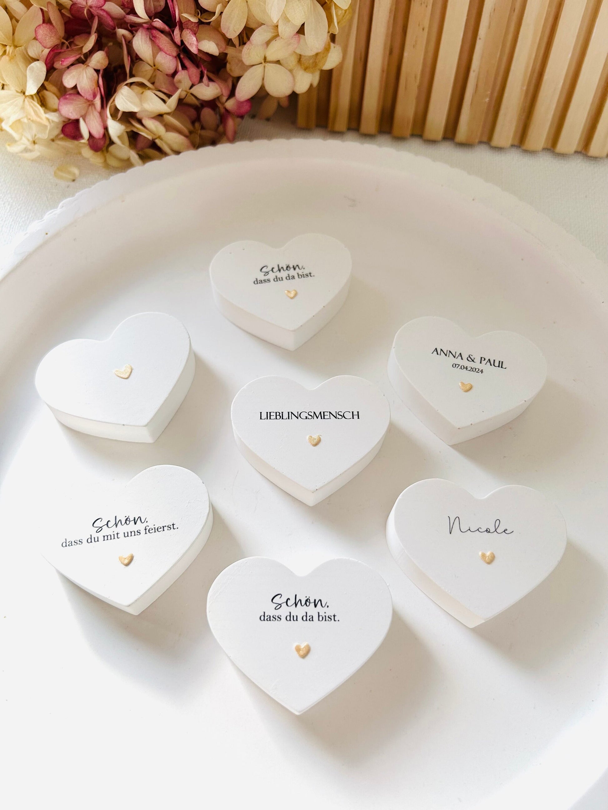 Gastgeschenk Hochzeit, Gastgeschenk, Tischkarte, Give Away, Herz, Geschenk zur Hochzeit, personalisiert