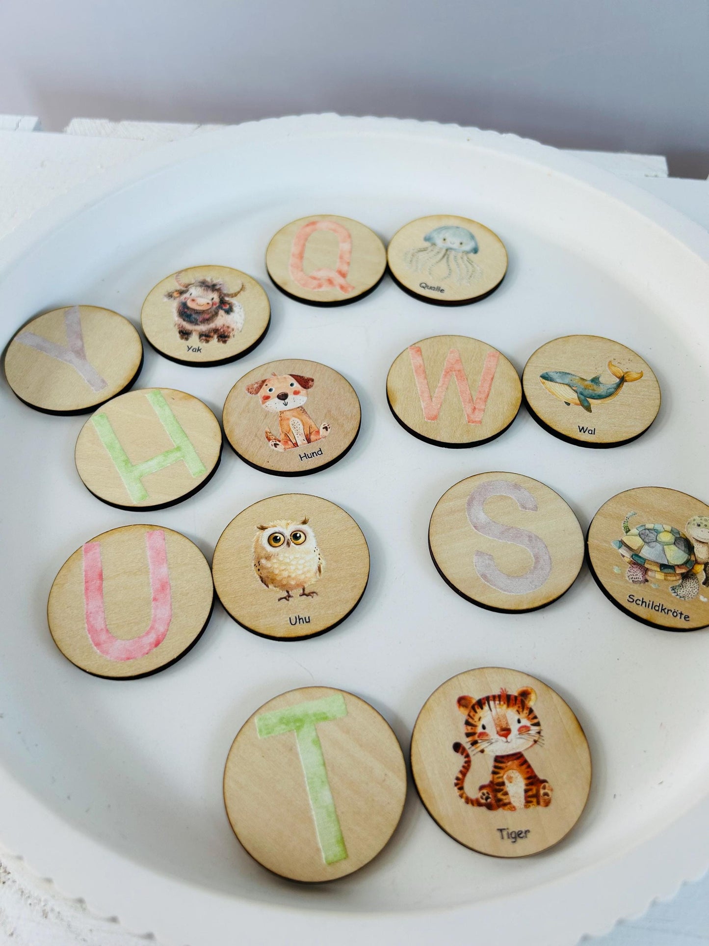Memory personalisiert, Geschenk zur Schuleinführung, Schulanfang, Schulkind, Memory Holz, Tier ABC , Schultüte, Tier Memory