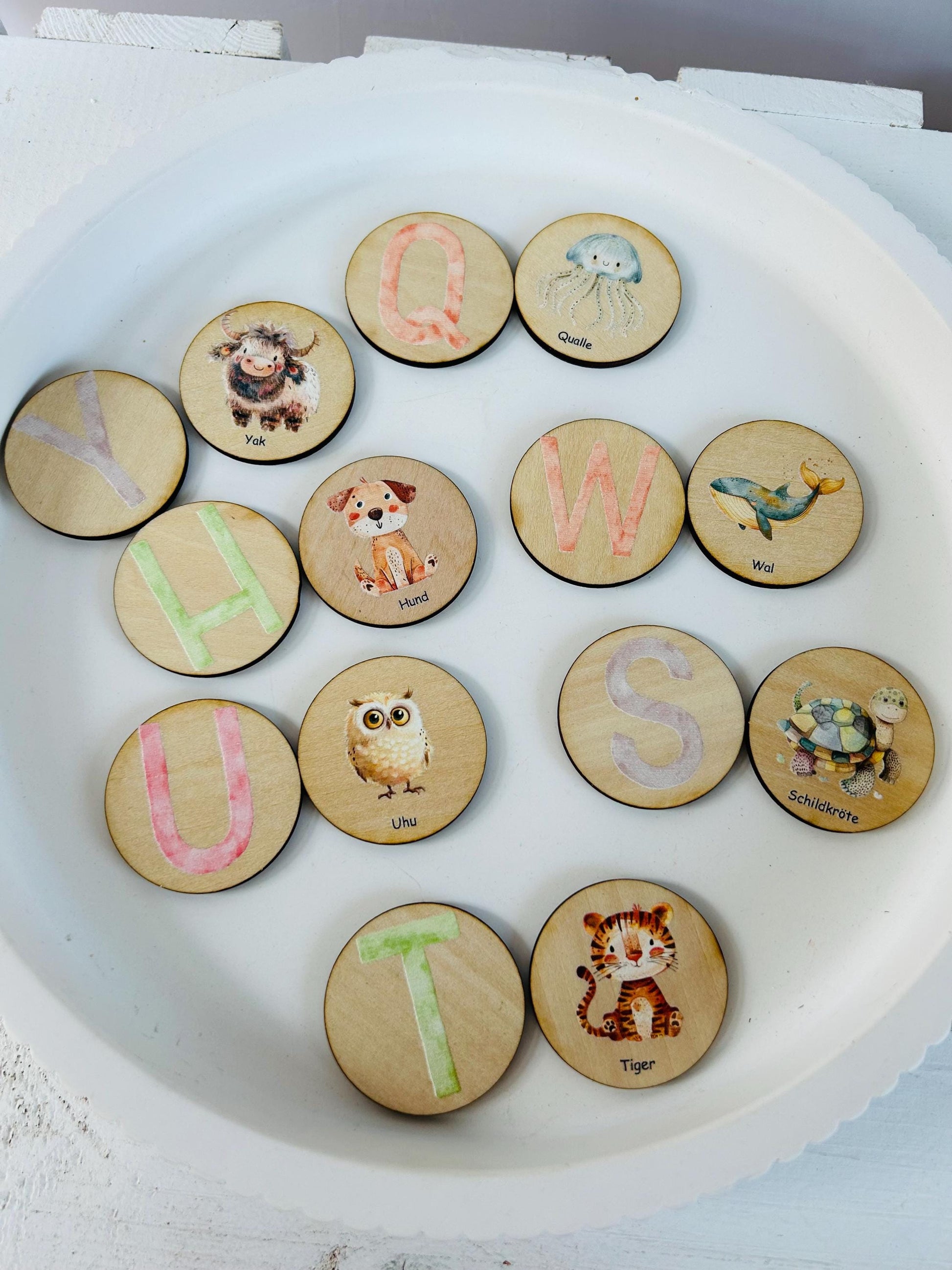 Memory personalisiert, Geschenk zur Schuleinführung, Schulanfang, Schulkind, Memory Holz, Tier ABC , Schultüte, Tier Memory