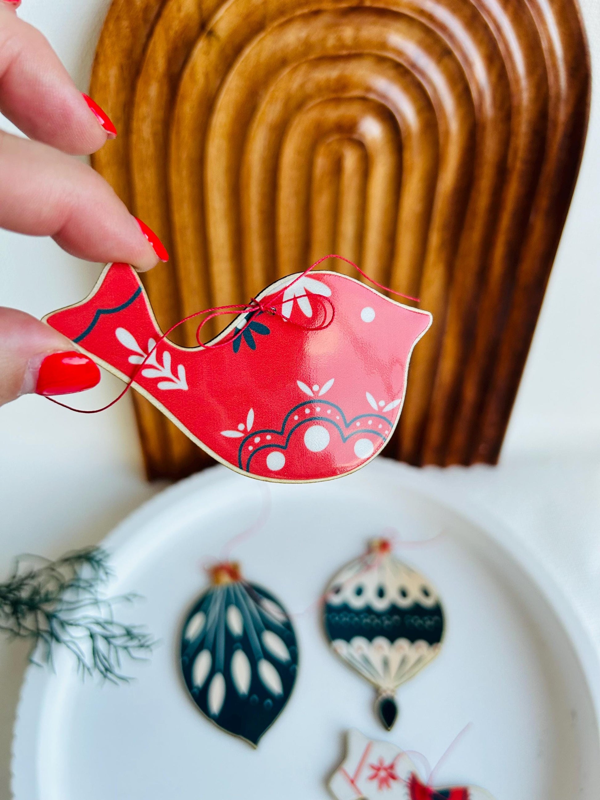 Holz Anhänger, Baumschmuck, Anhänger Weihnachtsbaum, Christbaumschmuck, personalisiert, Weihnachtsdeko, Gastgeschenk Weihnachten, Folk Art,