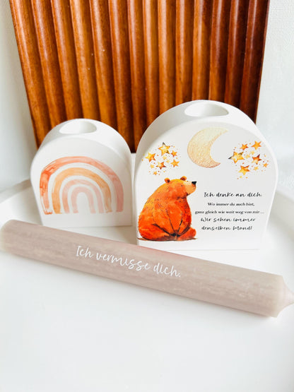 Kerzenhalter Freundschaft, Regenbogen Kerzenhalter, Erinnerung, Trost, Trostgeschenk, Trauer, Trostspender