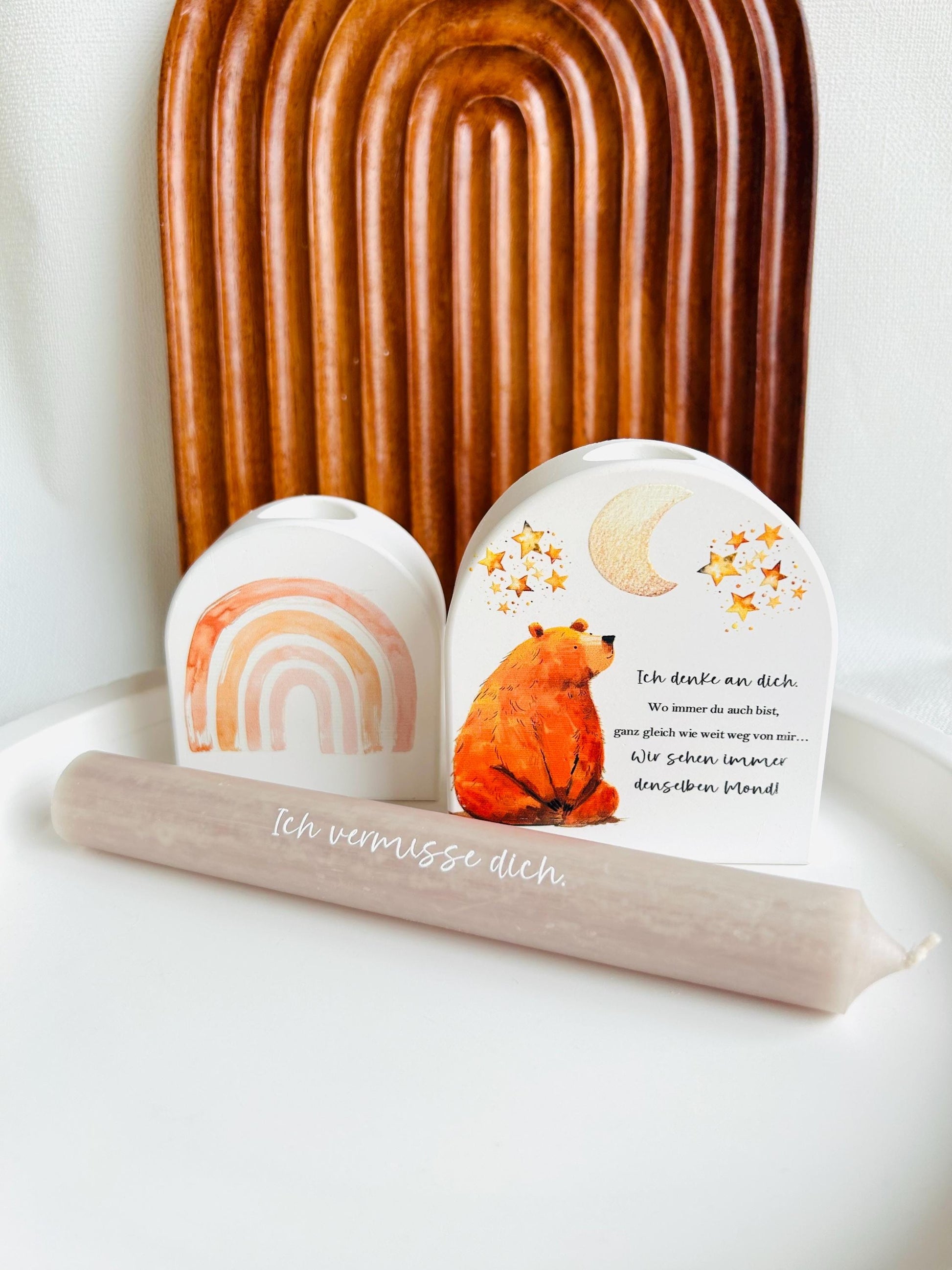 Kerzenhalter Freundschaft, Regenbogen Kerzenhalter, Erinnerung, Trost, Trostgeschenk, Trauer, Trostspender