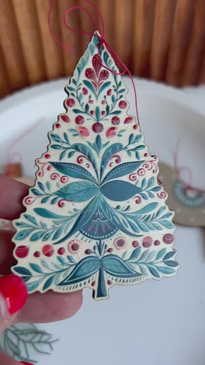 Holz Anhänger, Baumschmuck, Anhänger Weihnachtsbaum, Christbaumschmuck, personalisiert, Weihnachtsdeko, Gastgeschenk Weihnachten, Folk Art,