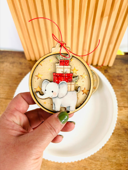 Weihnachtskugel, Baumschmuck, Holzanhänger