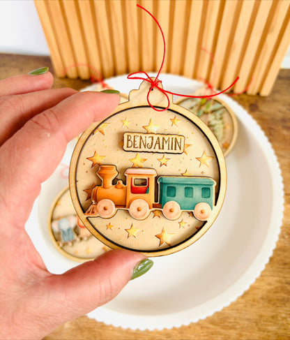 Weihnachtskugel, Baumschmuck, Holzanhänger