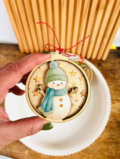 Weihnachtskugel, Baumschmuck, Holzanhänger