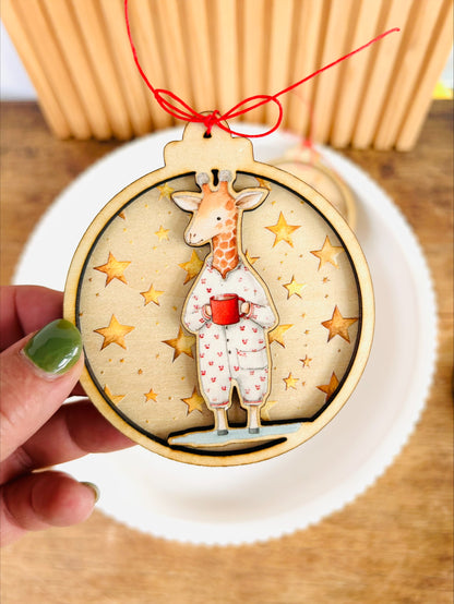 Weihnachtskugel, Baumschmuck, Holzanhänger