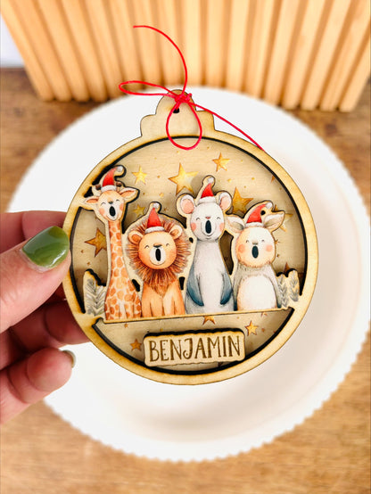 Weihnachtskugel, Baumschmuck, Holzanhänger