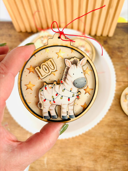 Weihnachtskugel, Baumschmuck, Holzanhänger