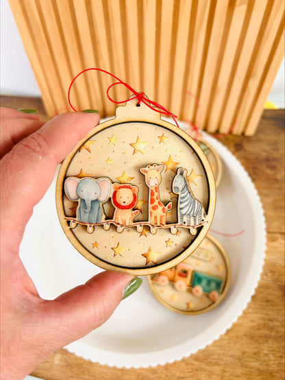 Weihnachtskugel, Baumschmuck, Holzanhänger